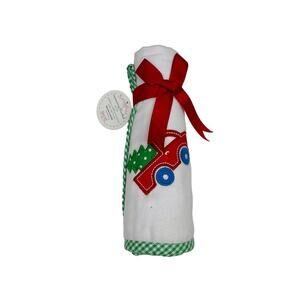 NWT 3 Marthas Red Christmas Truck Receiving/Swaddle Blanket